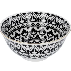 Schale China, Groß, Schwarz/weiß, Orient