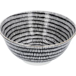 Schale China, Groß, Schwarz/weiß, Stäbchen/Kreis