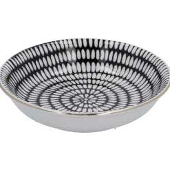 Schale China, Klein, Schwarz/weiß, Stäbchen/Kreis