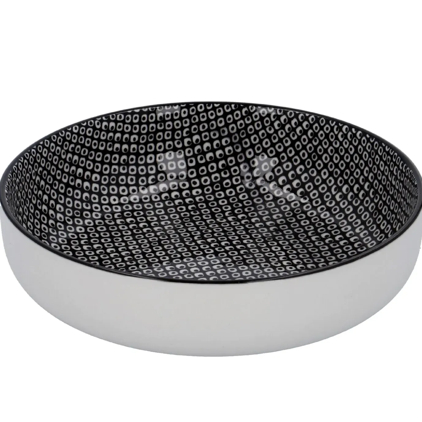 Schale China Mit Rand, Perlen, Schw/wss, 17 Cm
