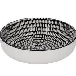 Schale China Mit Rand, Stäbchen/Kreis, Schw/wss, 17 Cm