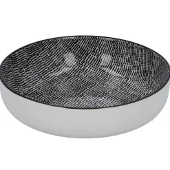 Schale China Mit Rand, Striche, Schw/wss, 17 Cm