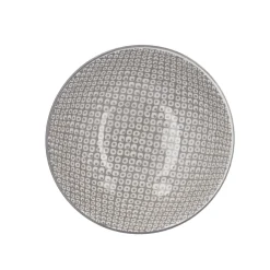 Schale China, Tief, Perlen, Dunkelgrau/wss, 13 Cm
