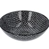 Schale China, Tief, Perlen, Schw/wss, 13 Cm