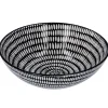 Schale China, Tief, Stäbchen/Kreis, Schw/wss, 13 Cm