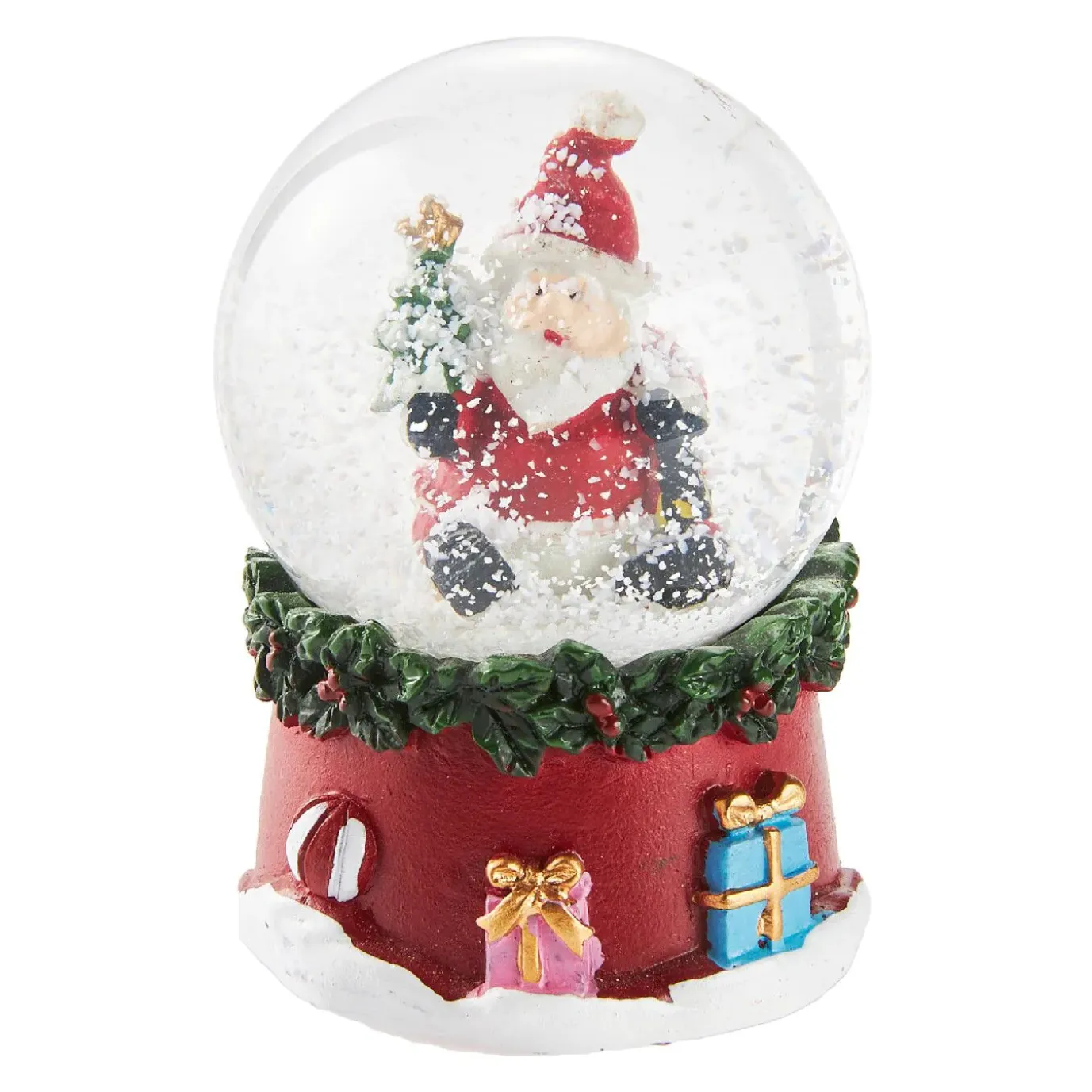 Schneekugel Weihnachten, Nikolaus/Zapfen, 4.5 X 6 Cm
