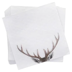 Serviette Geweih, Geprägt, 16 Stück