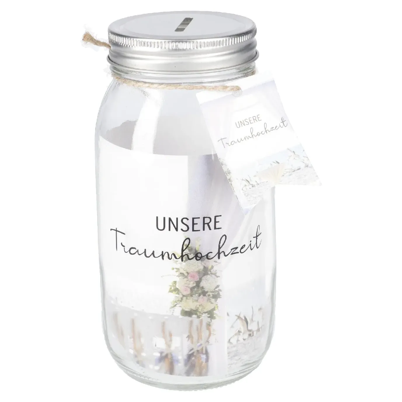 Spardose Botschaft, Traumhochzeit, 8.5 X 17 Cm