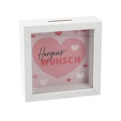 Spardose Herzenswunsch, 12 Cm