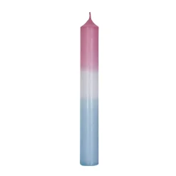 Stabkerze Dip-Dye, Altrosa/eisblau, 18 Cm