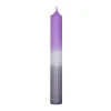 Stabkerze Dip-Dye, Lavendel/grau, 18 Cm