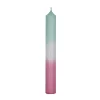 Stabkerze Dip-Dye, Mint/altrosa, 18 Cm