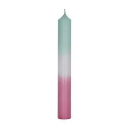Stabkerze Dip-Dye, Mint/altrosa, 18 Cm
