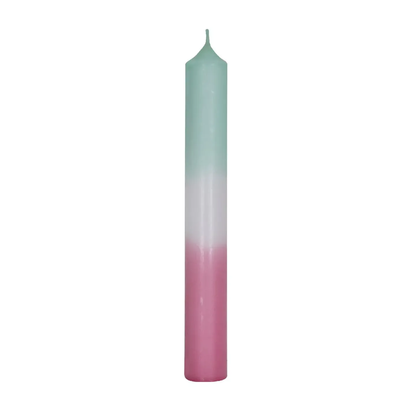 Stabkerze Dip-Dye, Mint/altrosa, 18 Cm