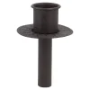 Stabkerzenhalter Stecker, Rillen, Dunkelbraun