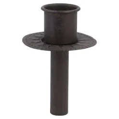 Stabkerzenhalter Stecker, Rillen, Dunkelbraun