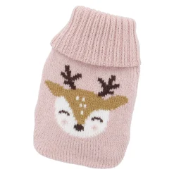 Strick-Taschenwärmer Rentier/pink, 13 Cm