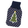 Strick-Taschenwärmer Weihnachtsbaum, Blau, 13 Cm