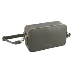 Tasche Crossbody, 2 Riemen, Oliv