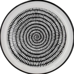 Teller China, Stäbchen/Kreis, Schw/wss, 16.5 Cm
