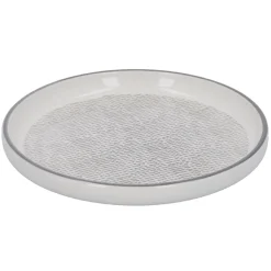 Teller China, Striche, Dunkelgrau/wss, 16.5 Cm