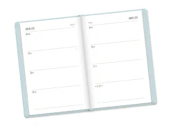 Terminplaner Lederlook, 2025, Hellblau