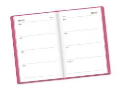 Terminplaner Lederlook, 2025, Pink