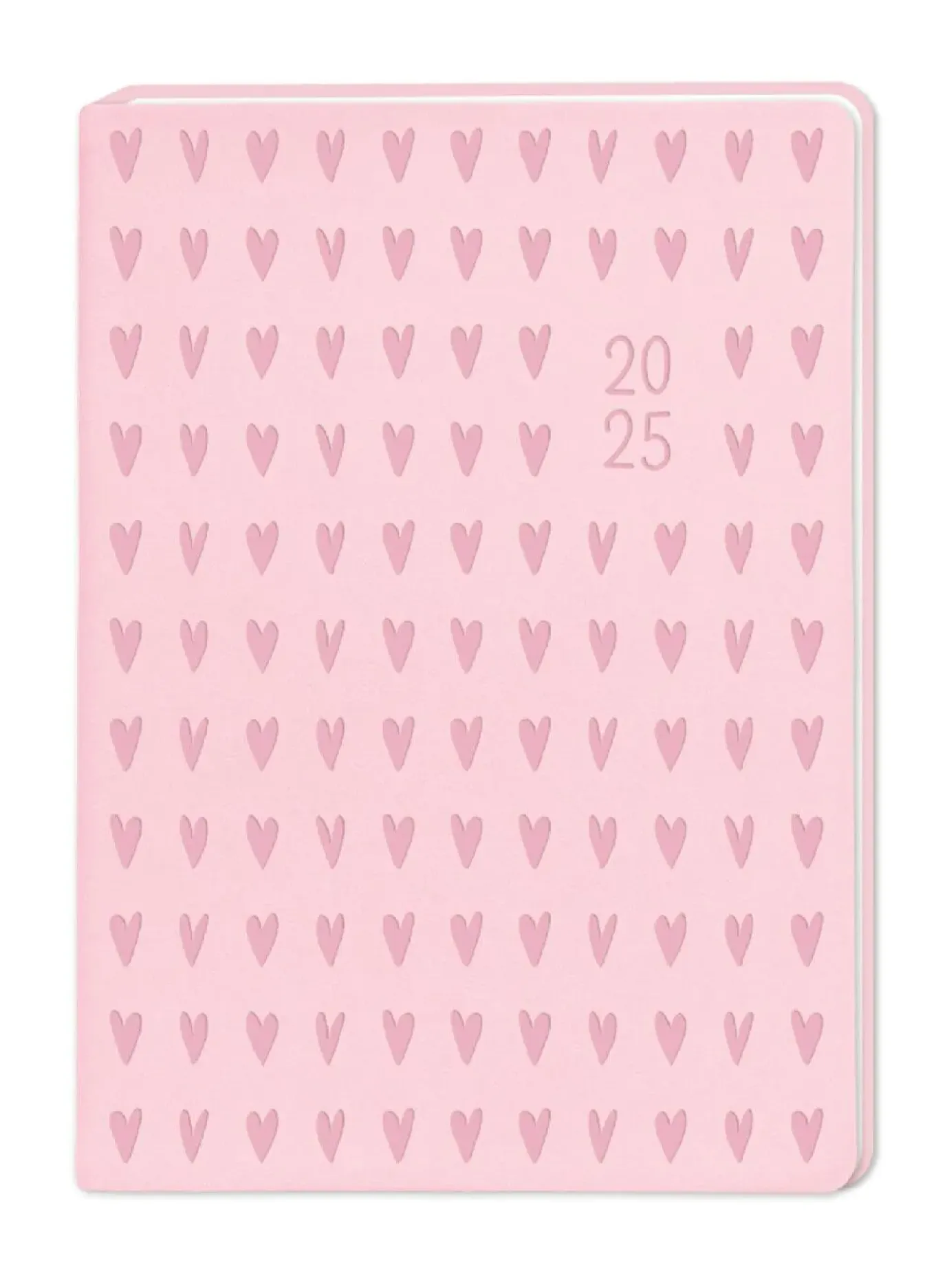 Terminplaner Lederlook, 2025, Rosa