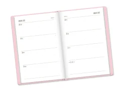 Terminplaner Lederlook, 2025, Rosa