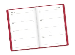 Terminplaner Lederlook, 2025, Rot