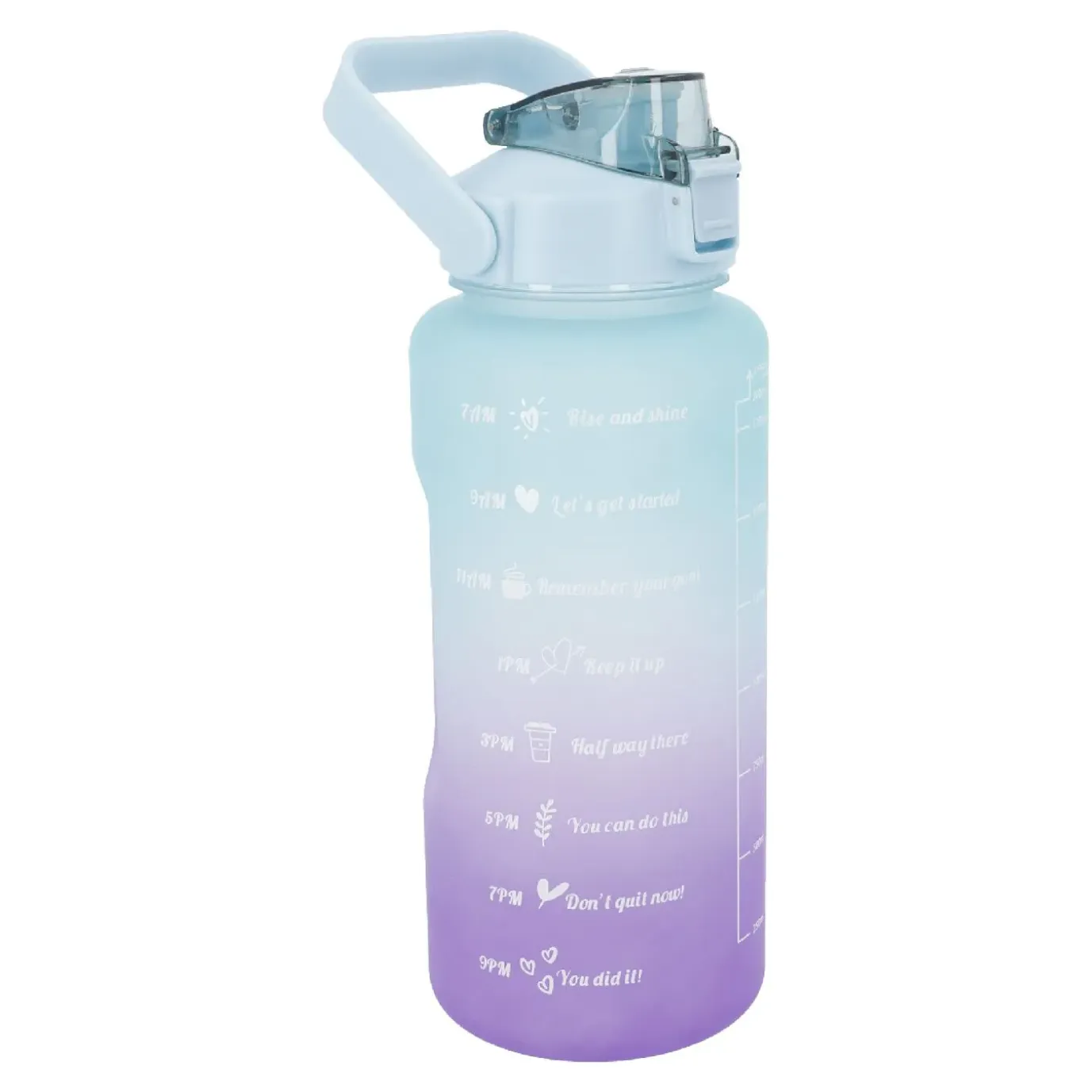 Trinkflasche Motivation, Grün-lila, 2 L