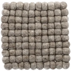 Untersetzer Filzkugeln,eckig, Uni Helltaupe, 18 Cm