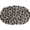 Untersetzer Filzkugeln, Oval/grau, 40 Cm