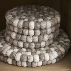 Untersetzer Filzkugeln, Taupe Mix, 20 Cm