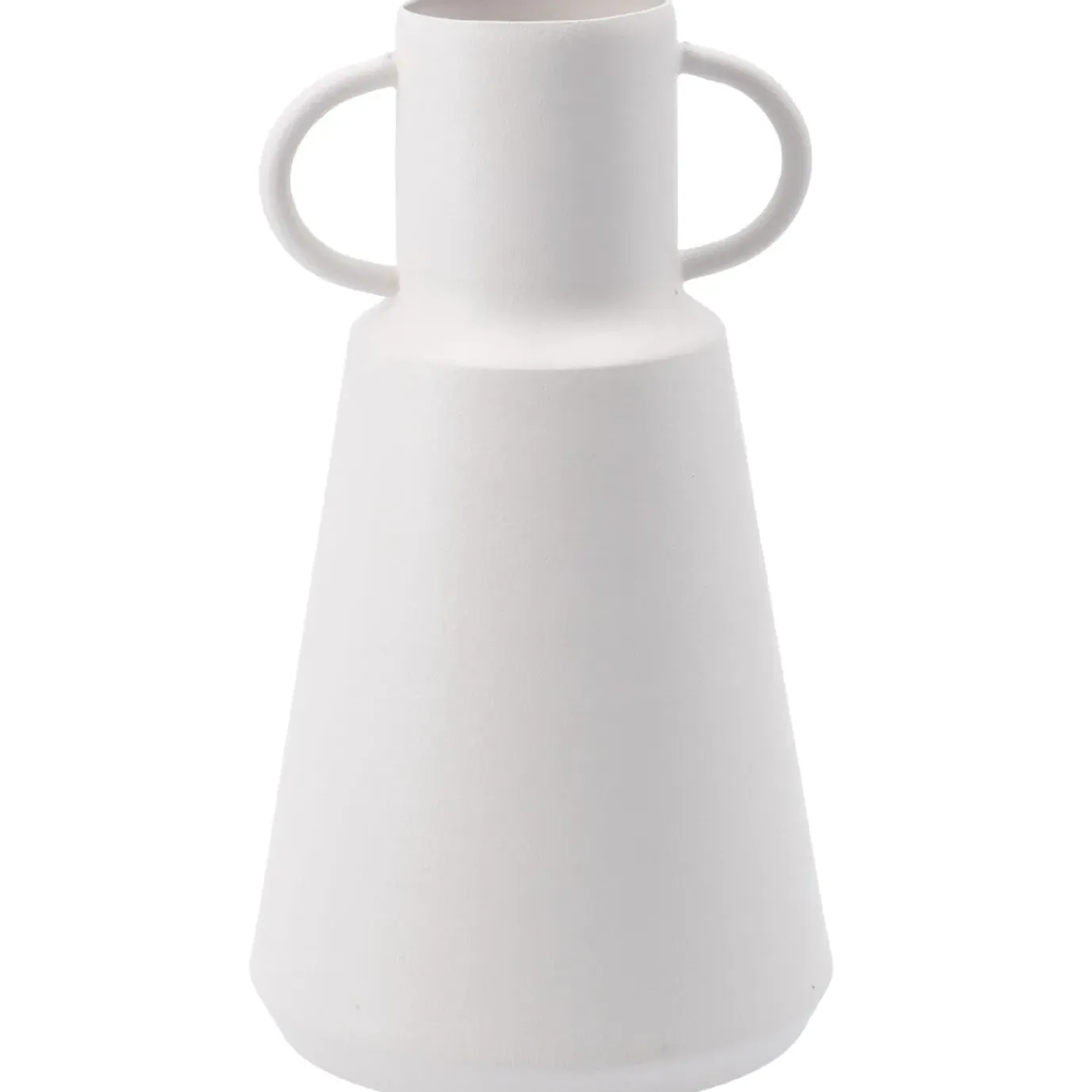 Vase Metall, Hoch/weiß, 19.5 Cm