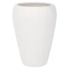 Vase Riffel, Weiß-matt, 15 Cm