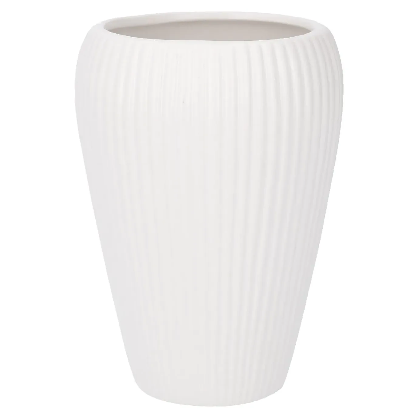 Vase Riffel, Weiß-matt, 15 Cm