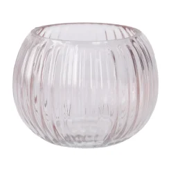 Vase Rillen, Bauchig/rosa, 11.5 X 8.5 Cm