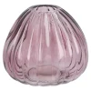 Vase Rillen, Beere/bauchig, Höhe 7.5 Cm