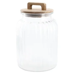 Vorratsglas Rille Mit Holzdeckel, 2.2 Liter