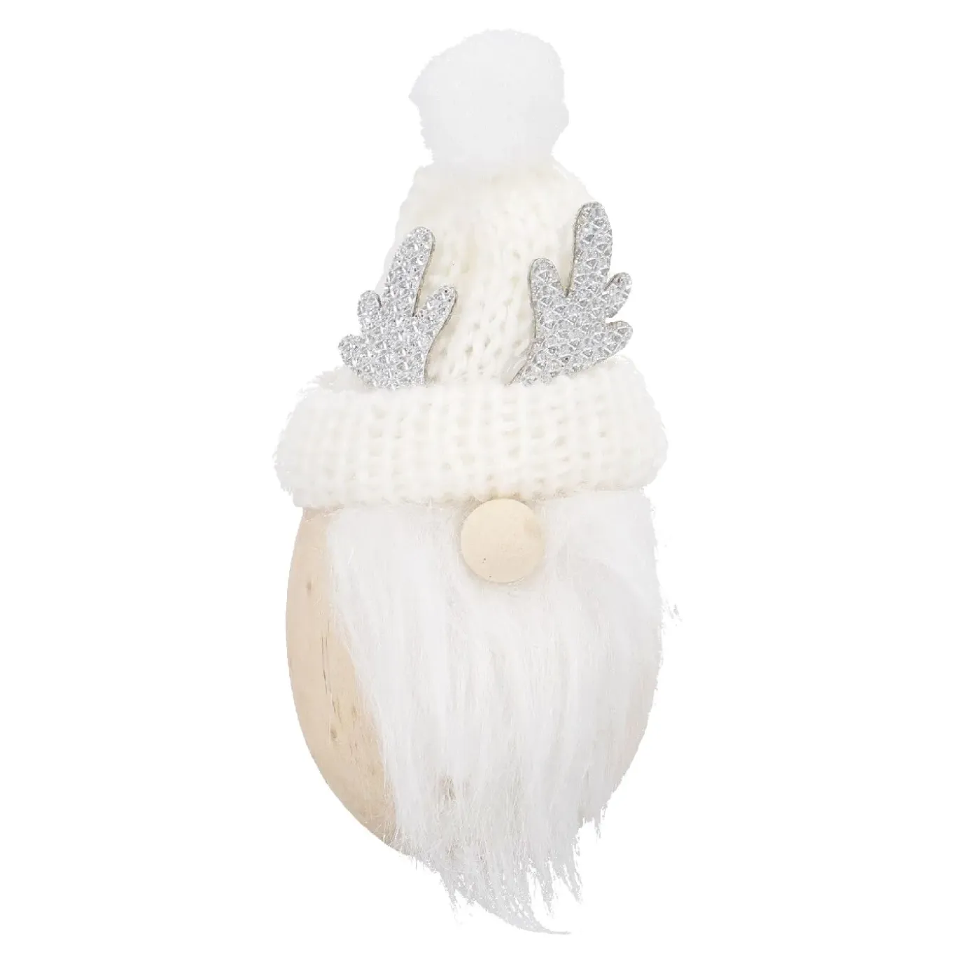 Wichtel Mütze/Geweih, Creme, 9 Cm