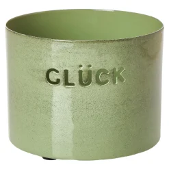 Windlicht Glück, Grün, 7 X 10 Cm