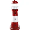 Windlicht Leuchtturm, Rot/weiß, 36 Cm