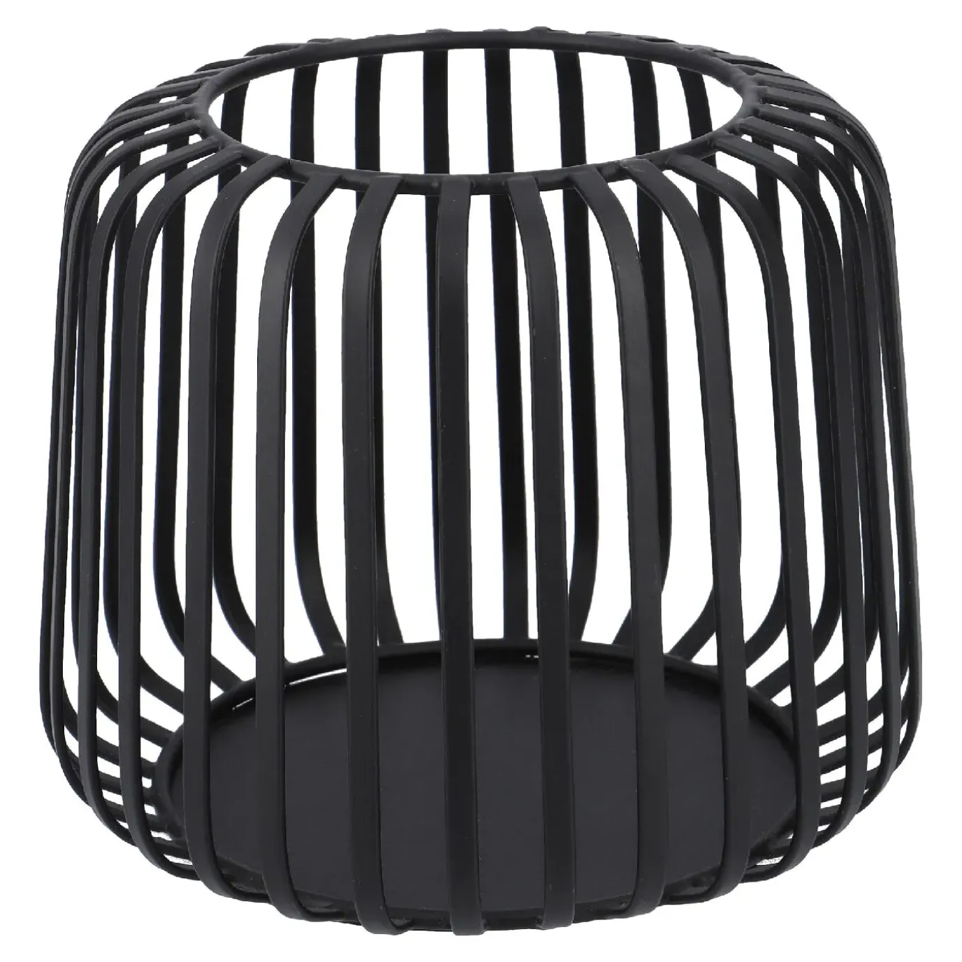 Windlicht Metall, Schwarz, 15 X 12.5 Cm