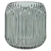 Windlicht Rillen/schmal, Türkis, 8.4 X 8.6 Cm