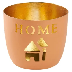 Windlicht Spruch, Home/orange, 10 X 8.5 Cm