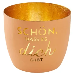 Windlicht Spruch, Schön/orange, 10 X 8.5 Cm