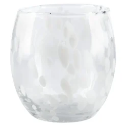 Windlicht Tupfen, Bauchig/weiß, 12 Cm