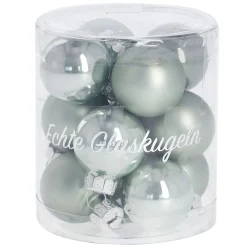 12er Set Glaskugeln 2,5 Cm, Mint
