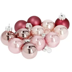 12er Set Glaskugeln 2,5 Cm, Rosa